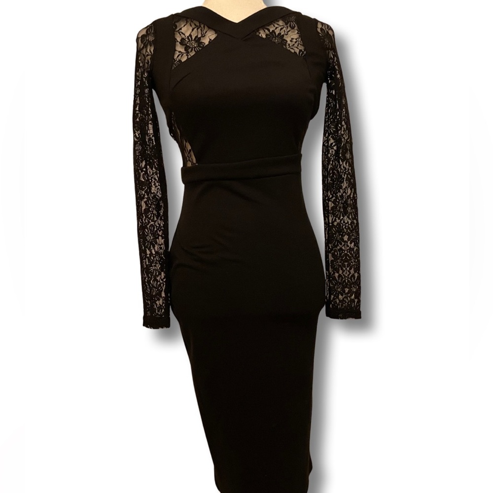 ASOS lace bodycon black dress